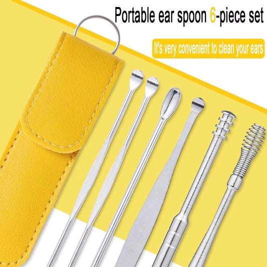 Ear Wax Cleaning Kit 6 Pcs Stainless Steel Ear Picks Set