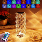 16-Color Rechargeable Rose Crystal Lamp with Remote