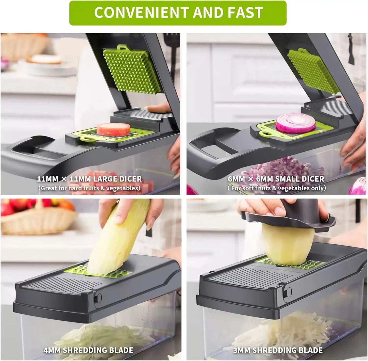 16-in-1 Vegetable Chopper & Food Slicer with Container