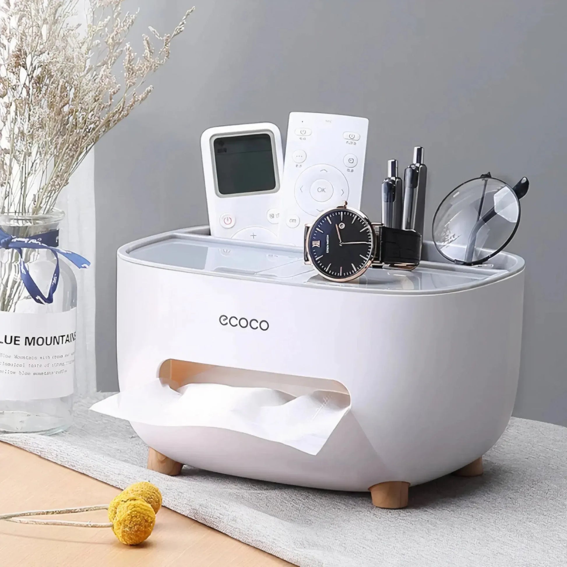 ECOCO Tissue Box Desk Organizer