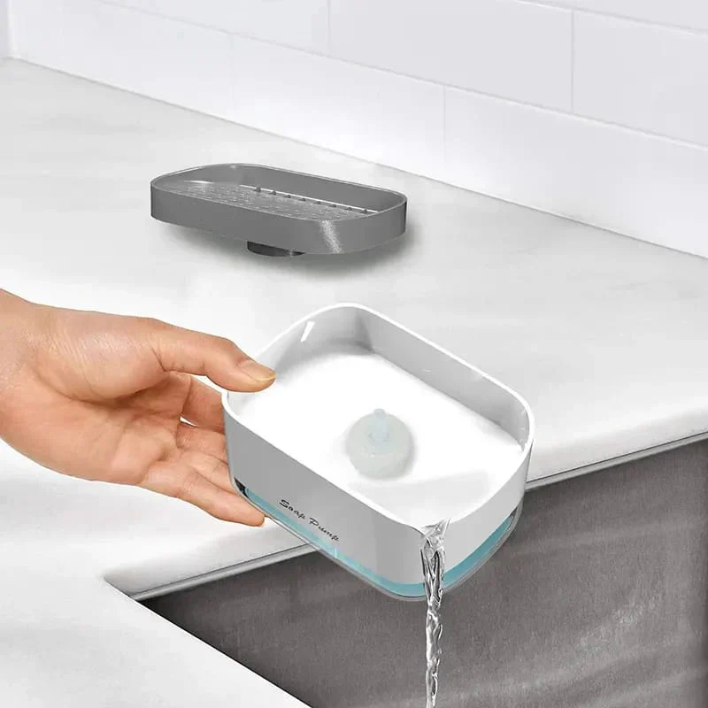 2-in-1 Soap Pump Dispenser with Sponge Holder