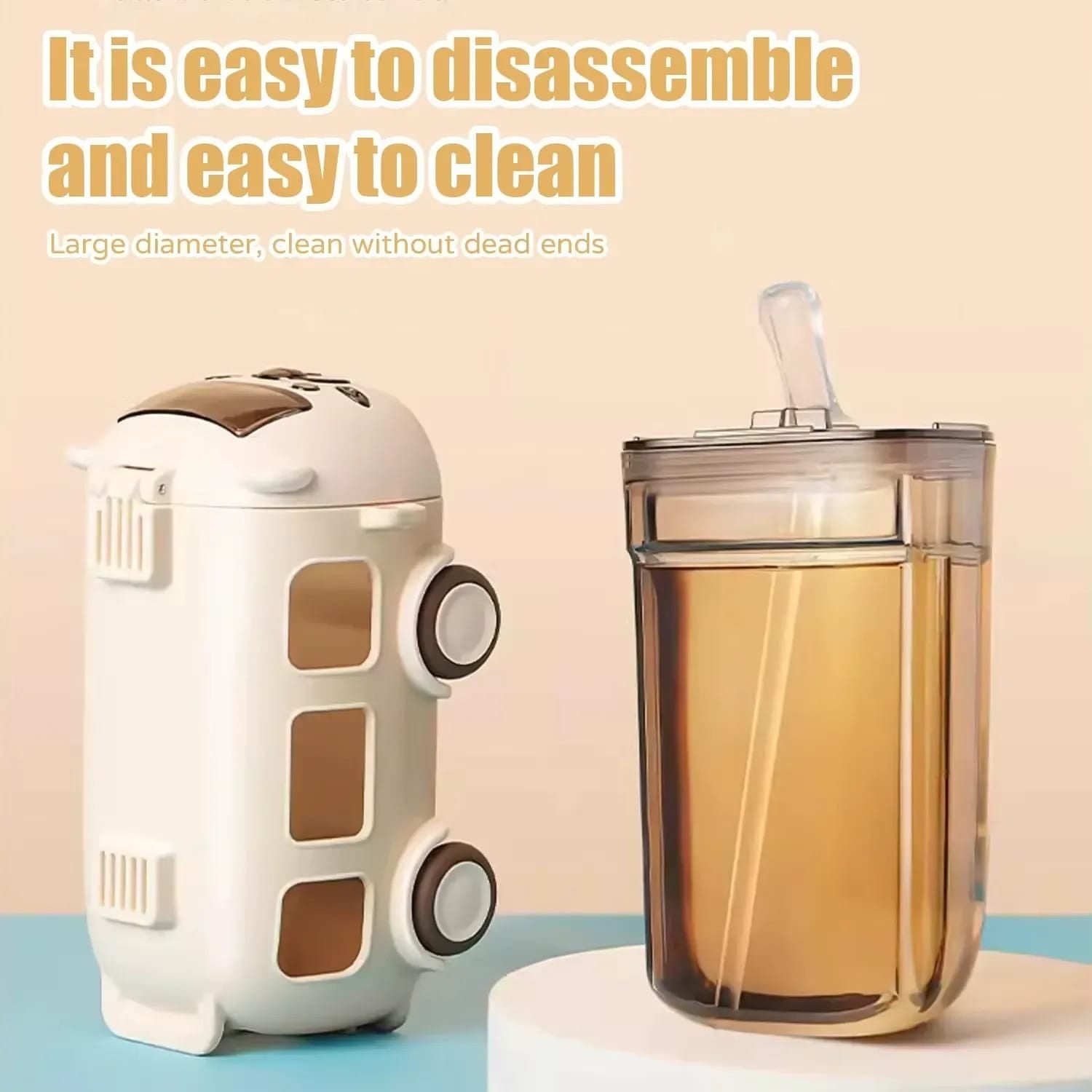 600ml School Bus Kids Water Bottle