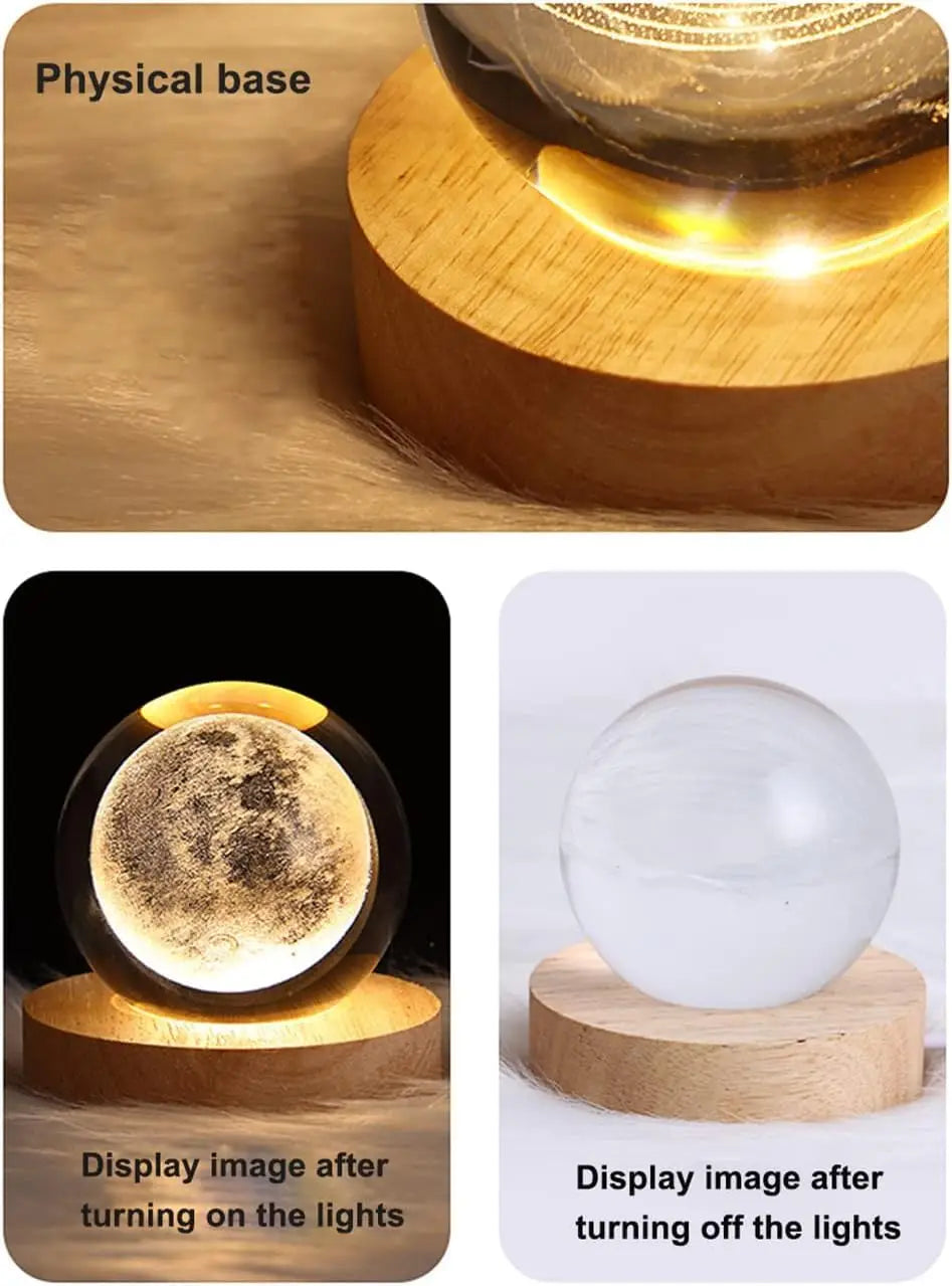 3D Saturn Crystal Ball LED Night Lamp