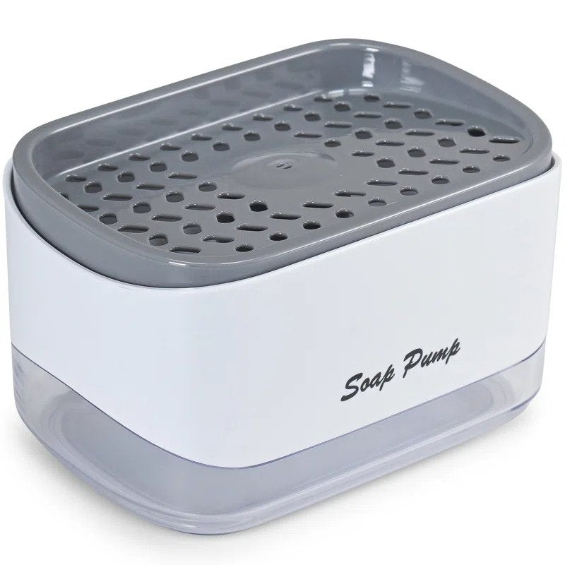 2-in-1 Soap Pump Dispenser with Sponge Holder