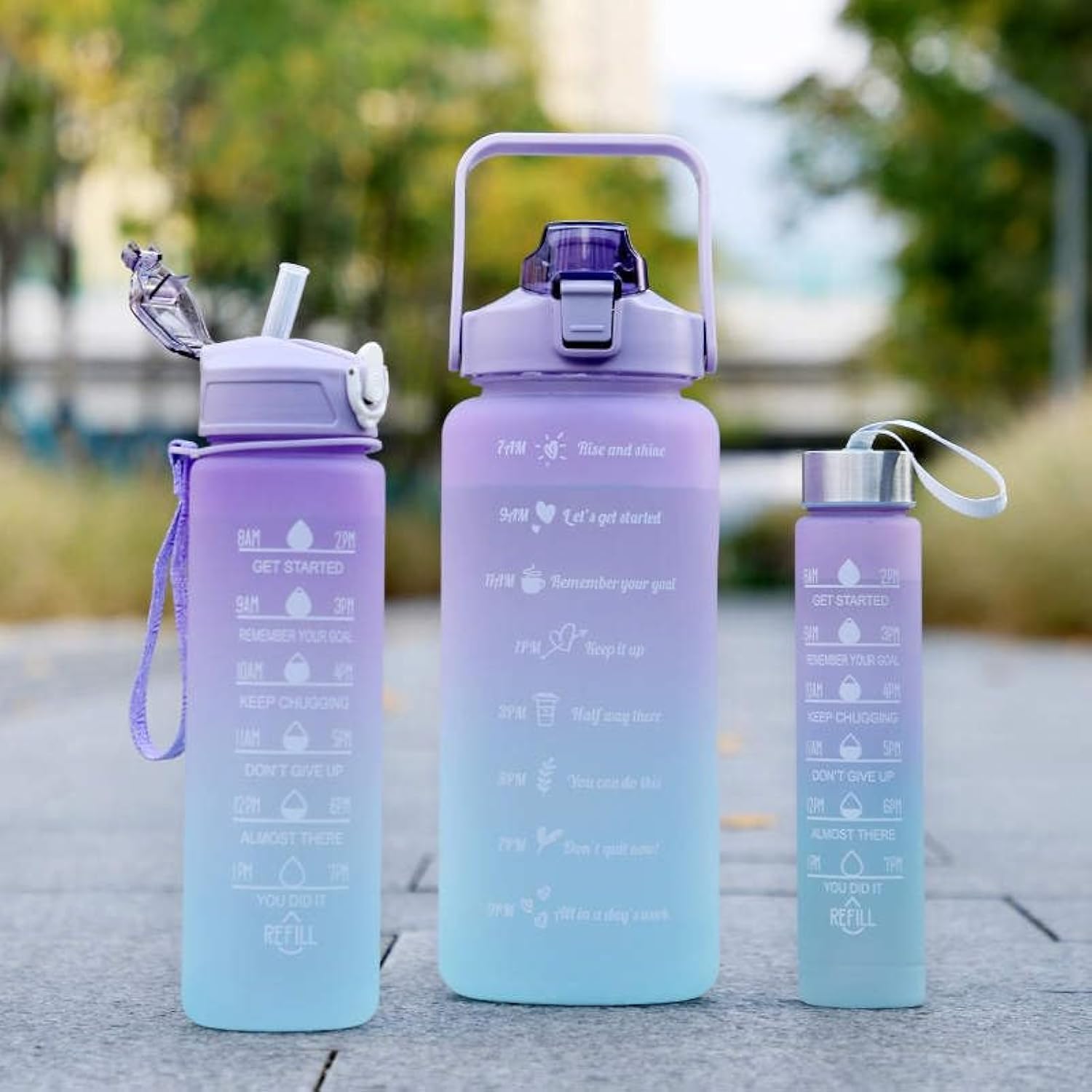3-Piece Motivational Water Bottle Set