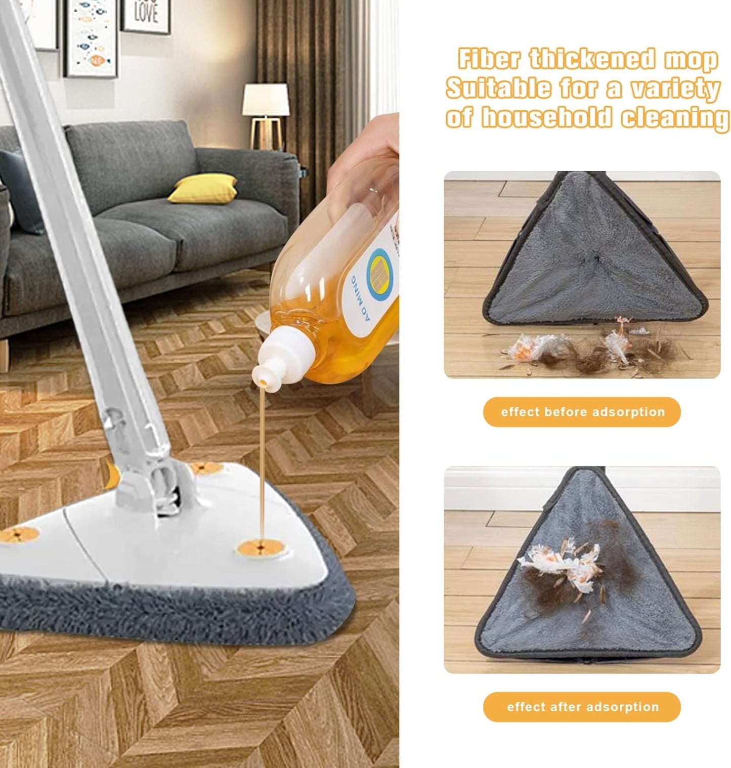 Triangle Microfiber Self-Wringing Floor Mop