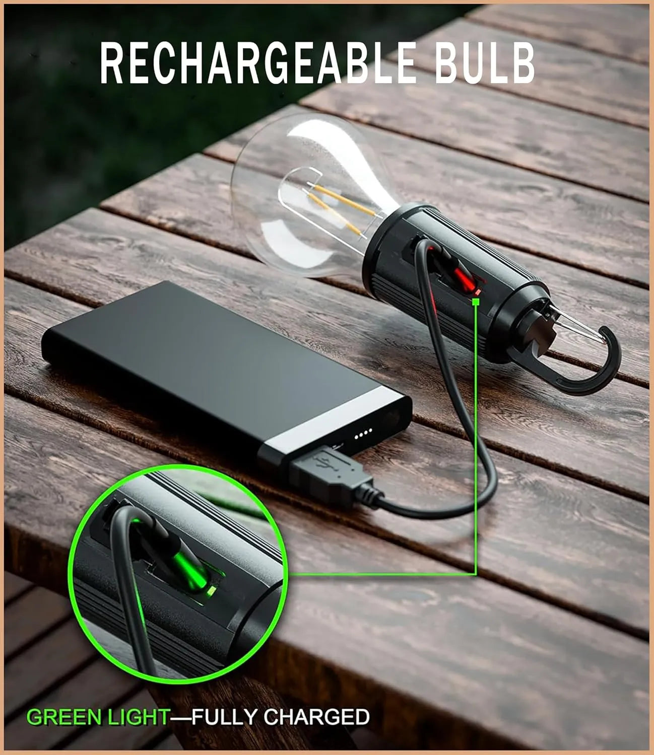 T01 Rechargeable 3-Mode Camping Bulb with Type-C Charging