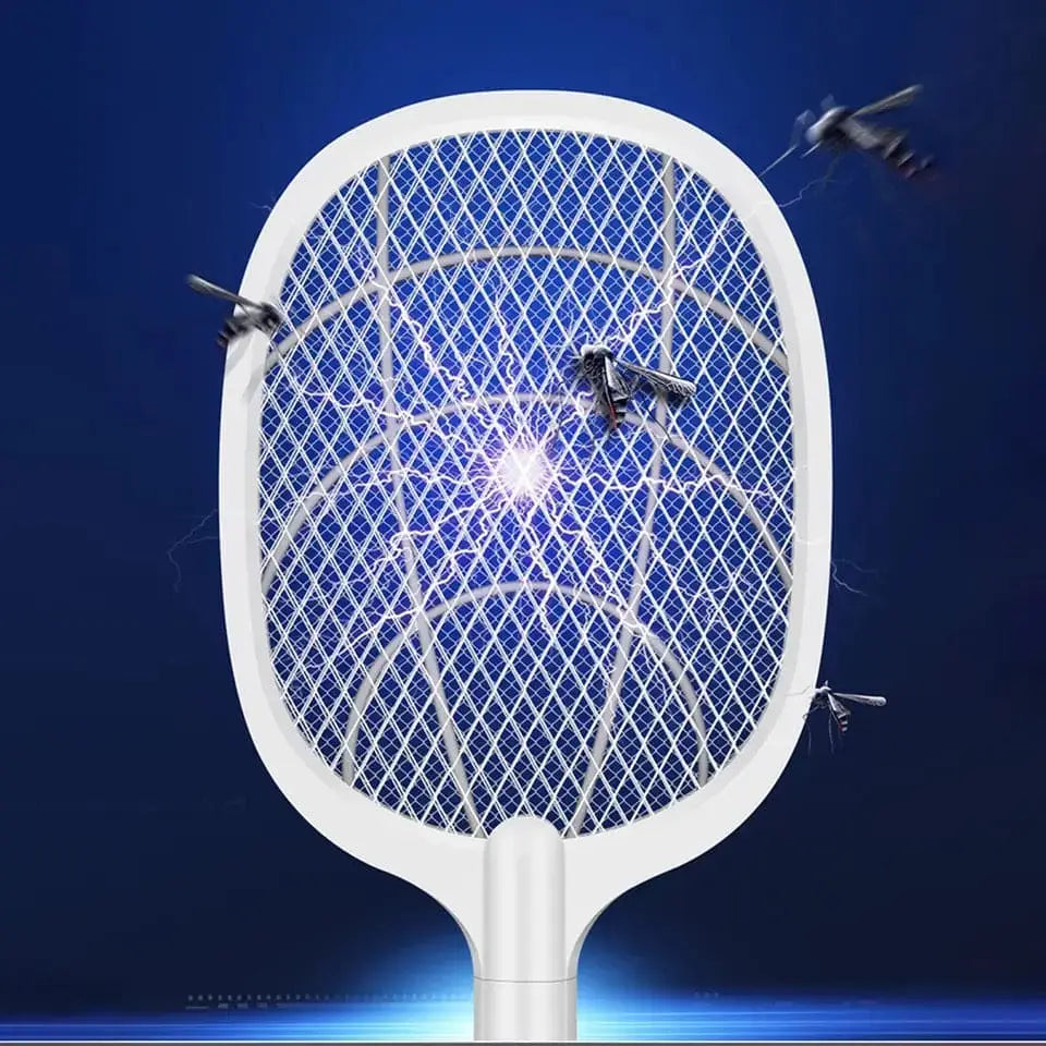 USB Rechargeable Mosquito Racket with Charging Stand