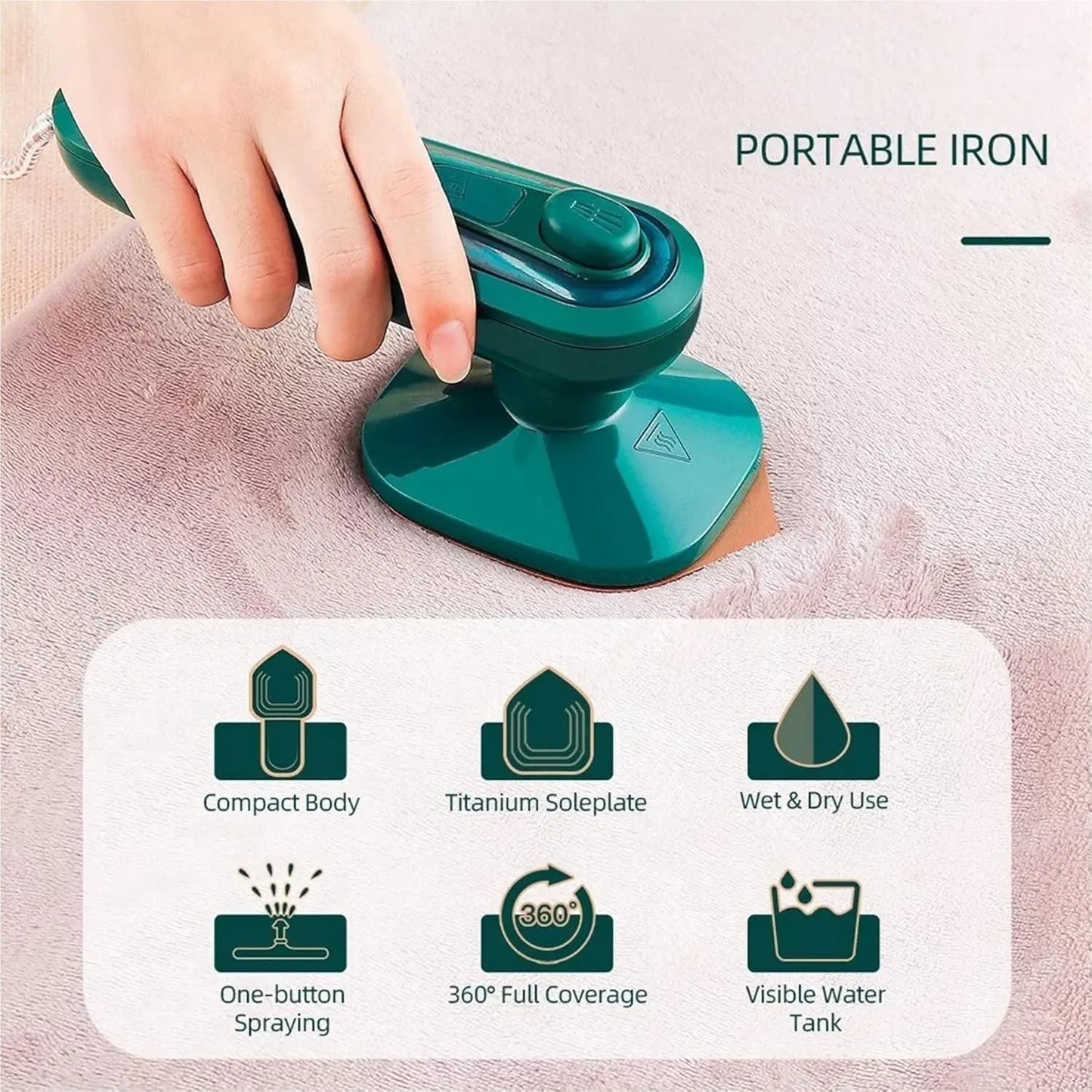 Portable Micro Steam Iron & Handheld Garment Steamer