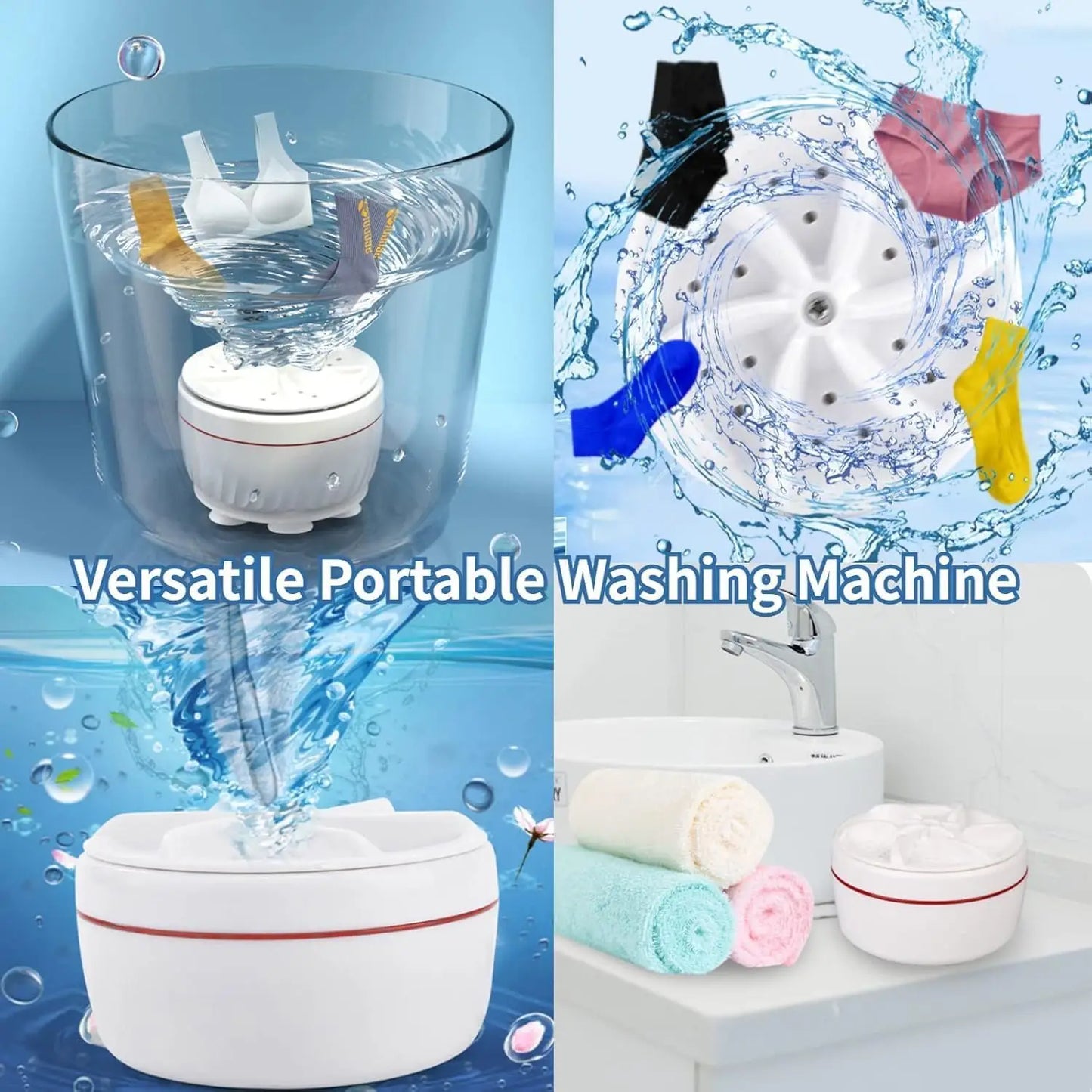 Portable Ultrasonic Turbine Mini Washing Machine