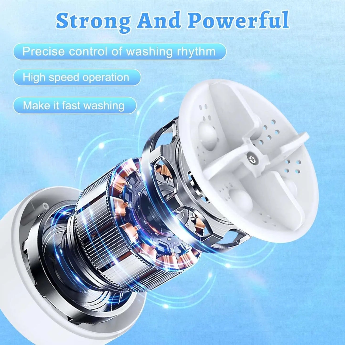 Portable Ultrasonic Turbine Mini Washing Machine
