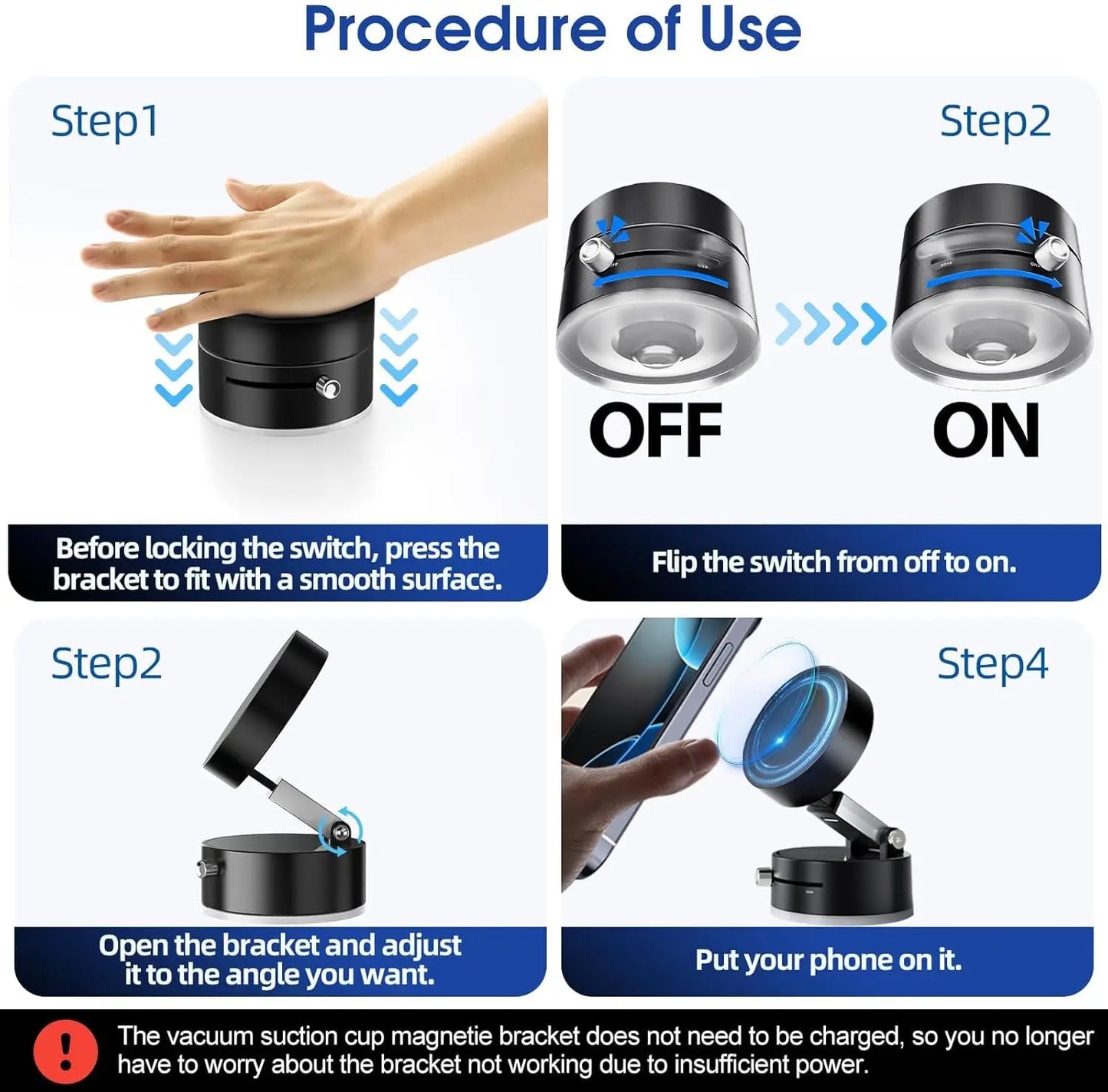 Double-Sided Vacuum Magnetic Phone Holder