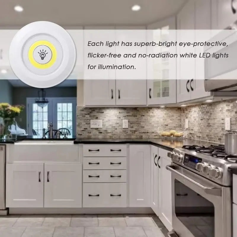 Pack of 3 Wireless LED Tap Lights with Remote