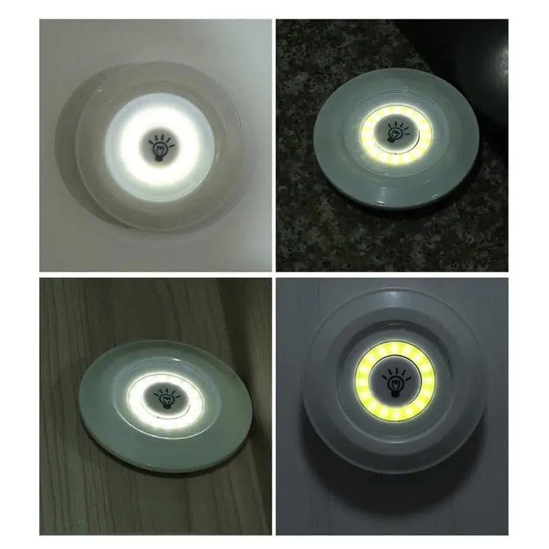 Pack of 3 Wireless LED Tap Lights with Remote
