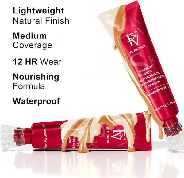 FV Waterproof Matte Foundation Oil-Free Medium Coverage Oily Skin