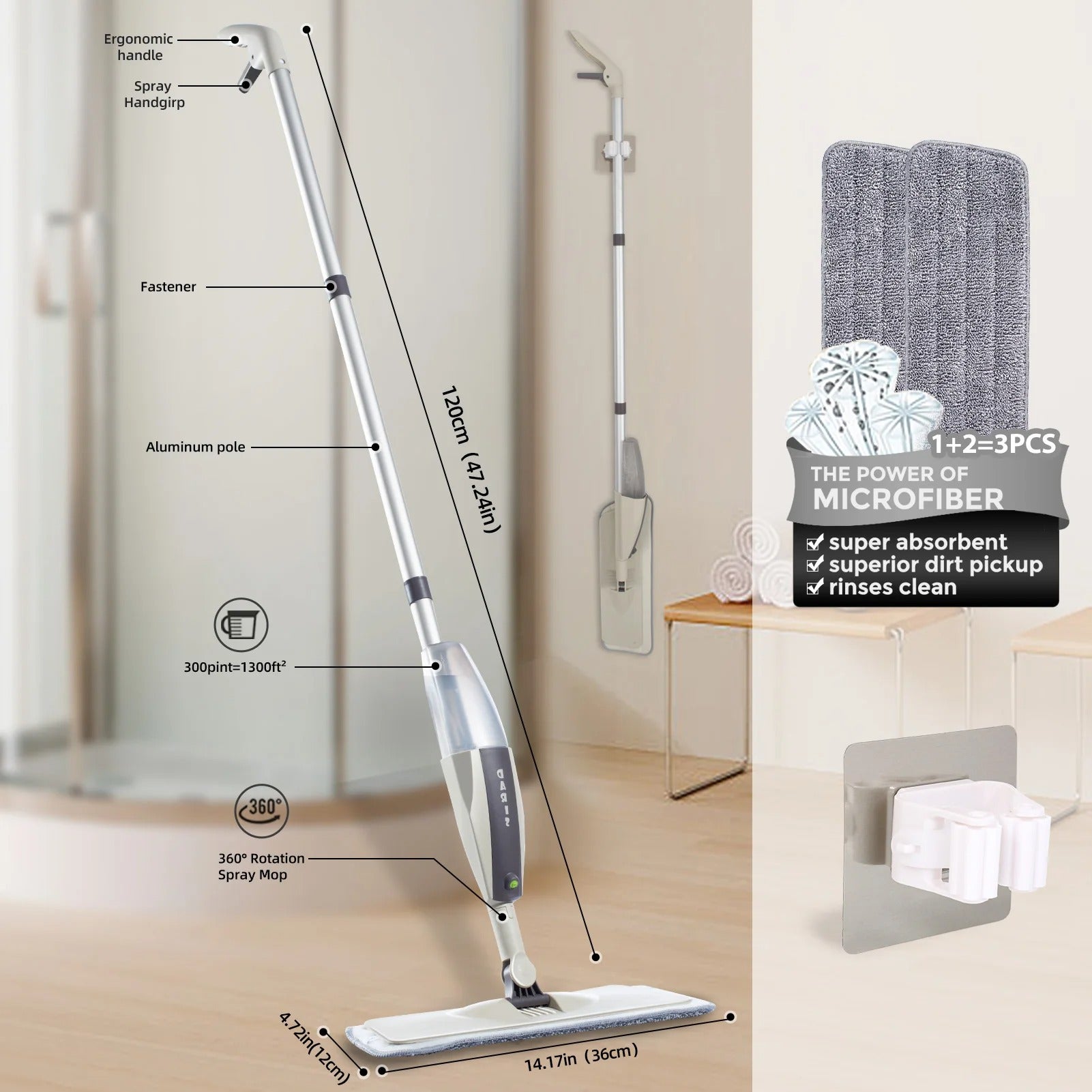 Spray Flat Mop Built-in Spray Quick Floor Cleaning Pakistan