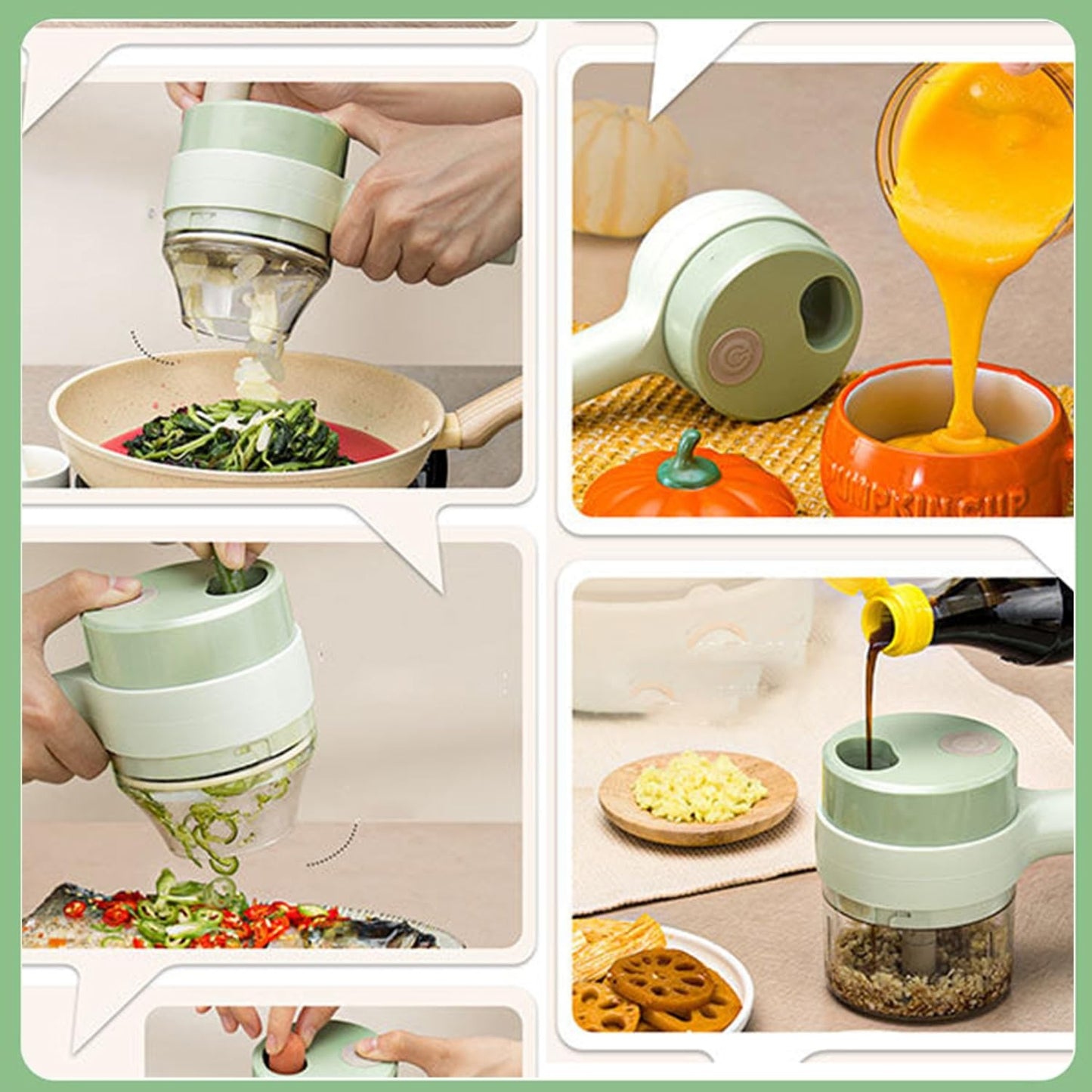 4-in-1 Rechargeable Vegetable Cutter