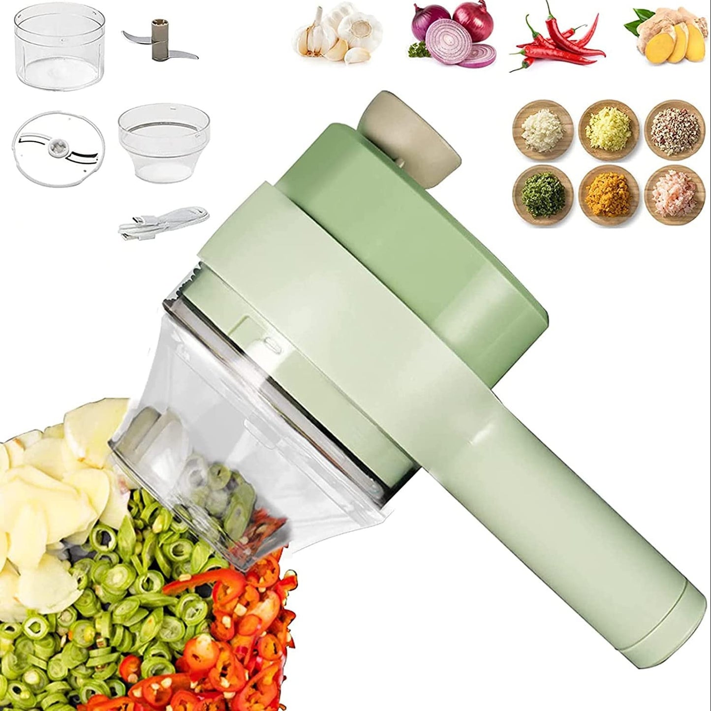 4-in-1 Rechargeable Vegetable Cutter