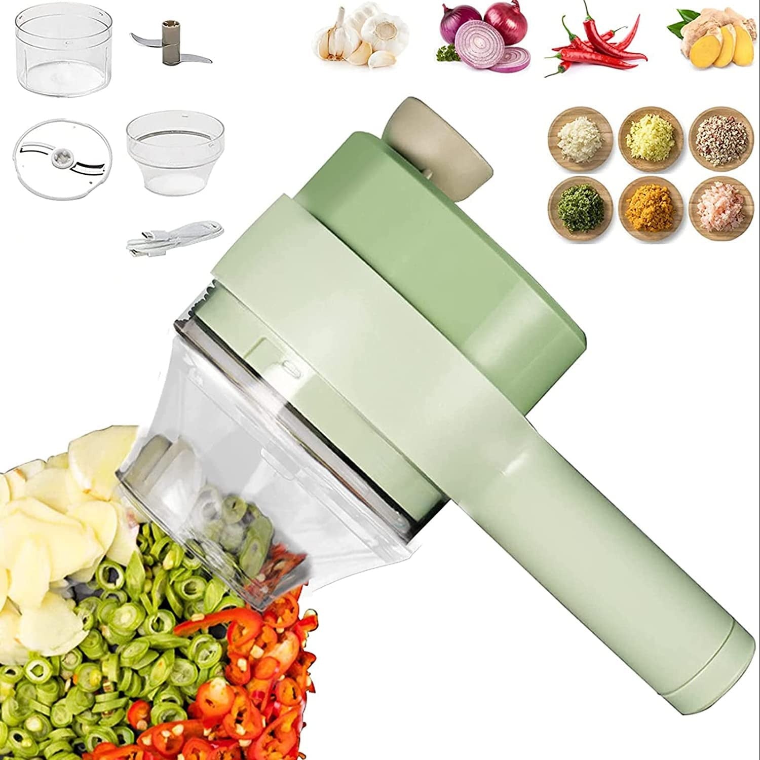 4-in-1 Rechargeable Vegetable Cutter